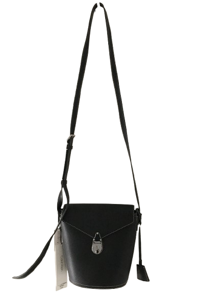 Calvin Klein Lock Leather Bucket Bag – Black/Silver - Image 2