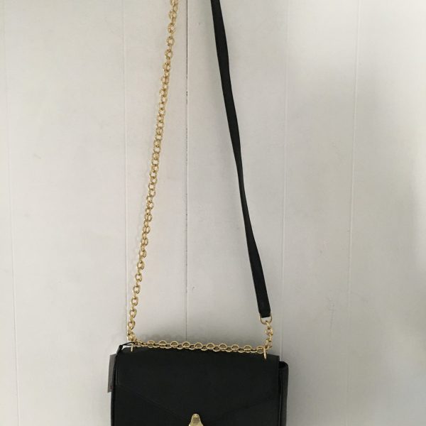 Calvin Klein Lock Leather Crossbody Bag – Black/Gold