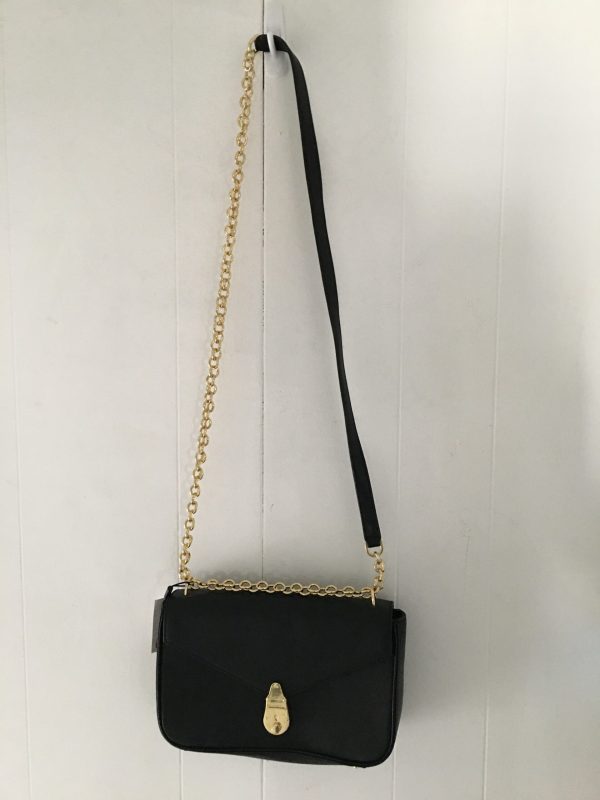 Calvin Klein Lock Leather Crossbody Bag – Black/Gold