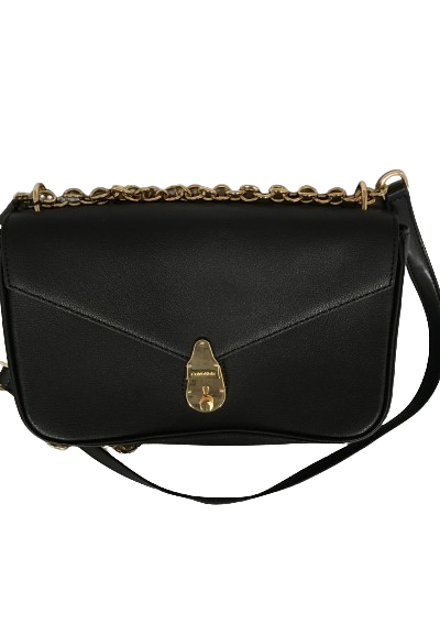 Calvin Klein Lock Leather Crossbody Bag – Black/Gold