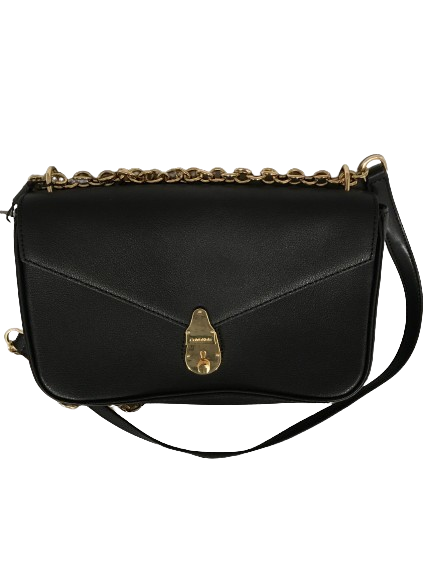 Calvin Klein Lock Leather Crossbody Bag – Black/Gold