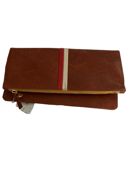 Clare V. Los Angeles Foldable Leather Mini Purse – Cognac - Image 3