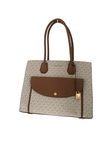 Michael Kors Mercer Extra Large Pocket Tote - Vanilla/Acorn/Gold