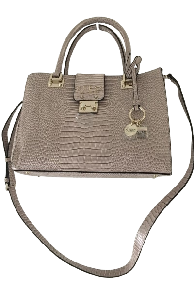 GUESS Cleo Girlfriend Satchel Bag - Biege/Shell