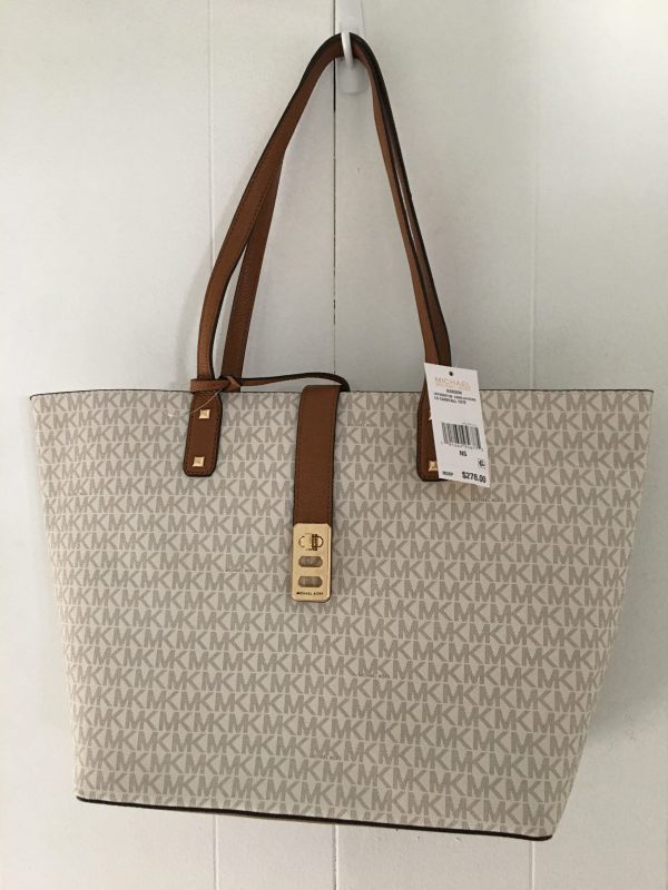 MICHAEL Michael Kors Vanilla/Acorn Karson Carry All Tote – Large