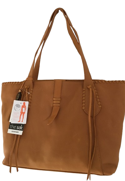 The Sak Heritage Leather Tote Bag Large Shoulder Bag Boho - Brown