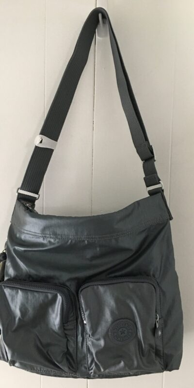 Kipling Eirene Crossbody – Steel Grey Metallic Fern/Silver