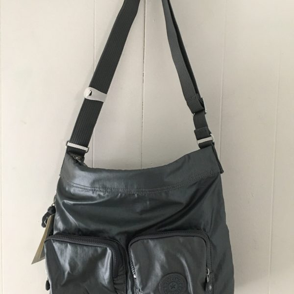 Kipling Eirene Crossbody – Steel Grey Metallic Fern/Silver