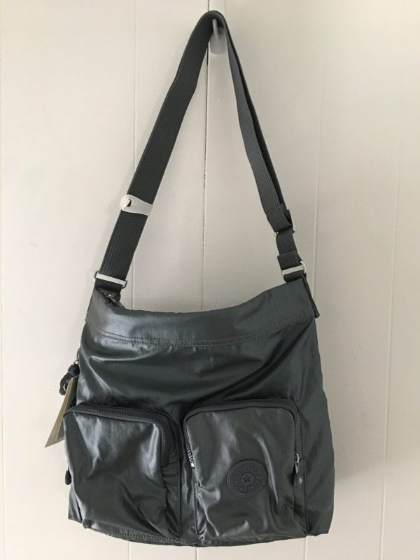 Kipling Eirene Crossbody – Steel Grey Metallic Fern/Silver