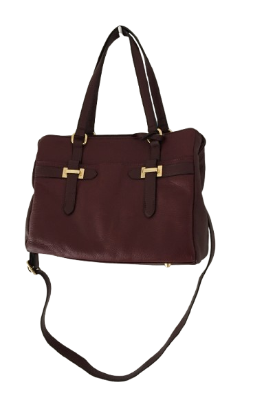 Giani Bernini Pebble Bridle Tote – Wine/Gold
