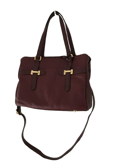 Giani Bernini Pebble Bridle Tote – Wine/Gold