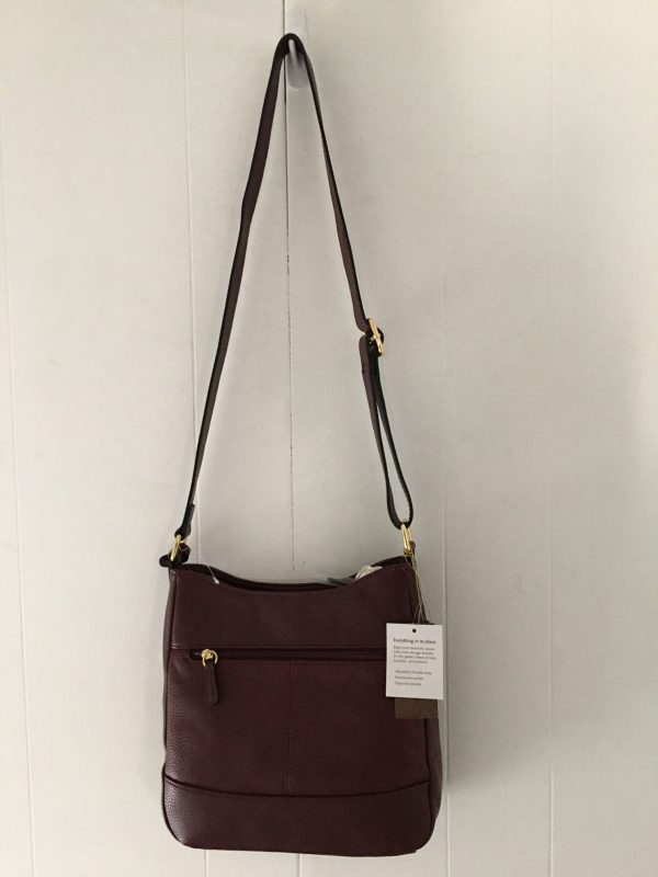 Giani Bernini Pebble Bridle Crossbody – Wine/Gold - Image 2