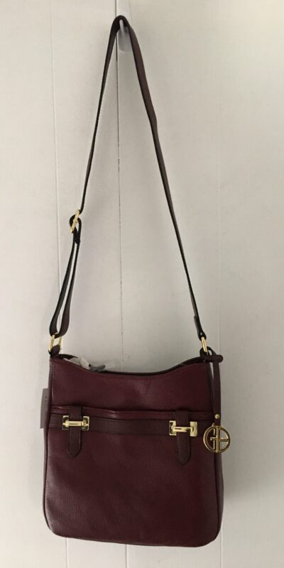 Giani Bernini Estate Wine Pebble Leather Handbag
