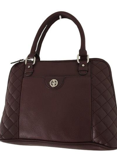 Giani Bernini Quilted Dome Satchel – Wine/Silver
