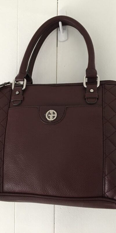 Giani Bernini Quilted Dome Satchel – Wine/Silver