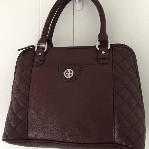Giani Bernini Quilted Dome Satchel – Wine/Silver