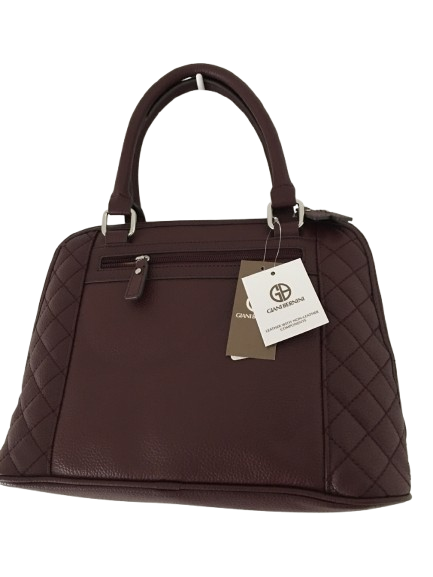 Giani Bernini Quilted Dome Satchel – Wine/Silver - Image 2