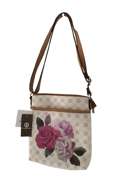 Giani Bernini Signature Rose Crossbody - Tan