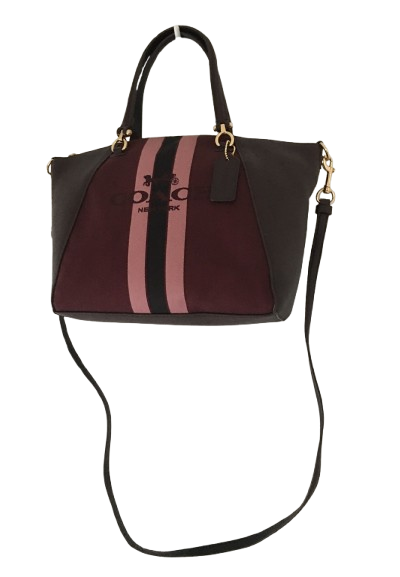 Coach Horse And Carriage Jacquard Prairie Satchel - Oxblood/Gold