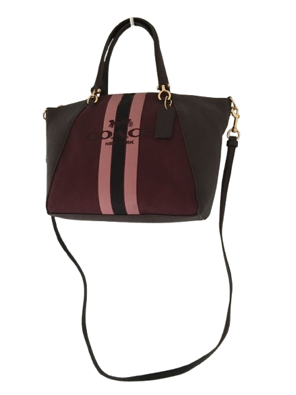 Coach Horse And Carriage Jacquard Prairie Satchel - Oxblood/Gold