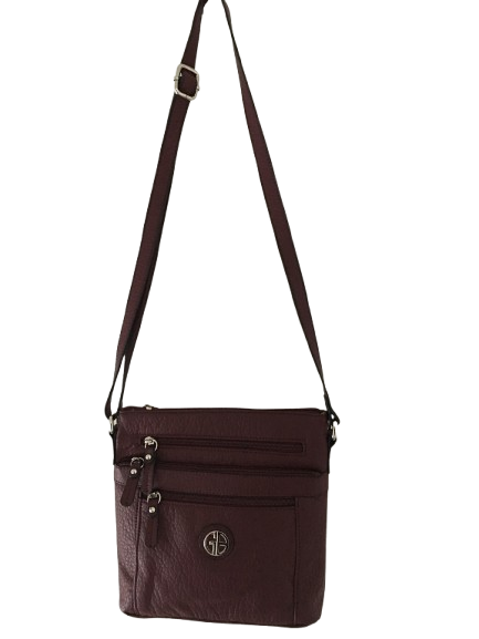 Giani Bernini Estate Wine Pebble Leather Handbag