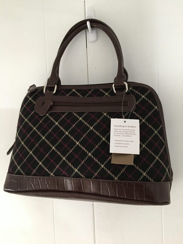 Giani Bernini Dome Satchel – Black Plaid - Image 2