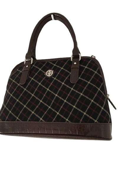 Giani Bernini Dome Satchel – Black, Plaid