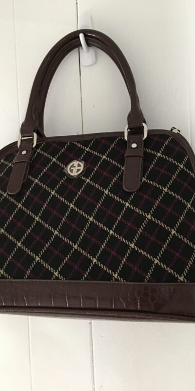 Giani Bernini Dome Satchel – Black Plaid