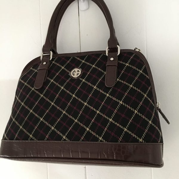 Giani Bernini Dome Satchel – Black Plaid