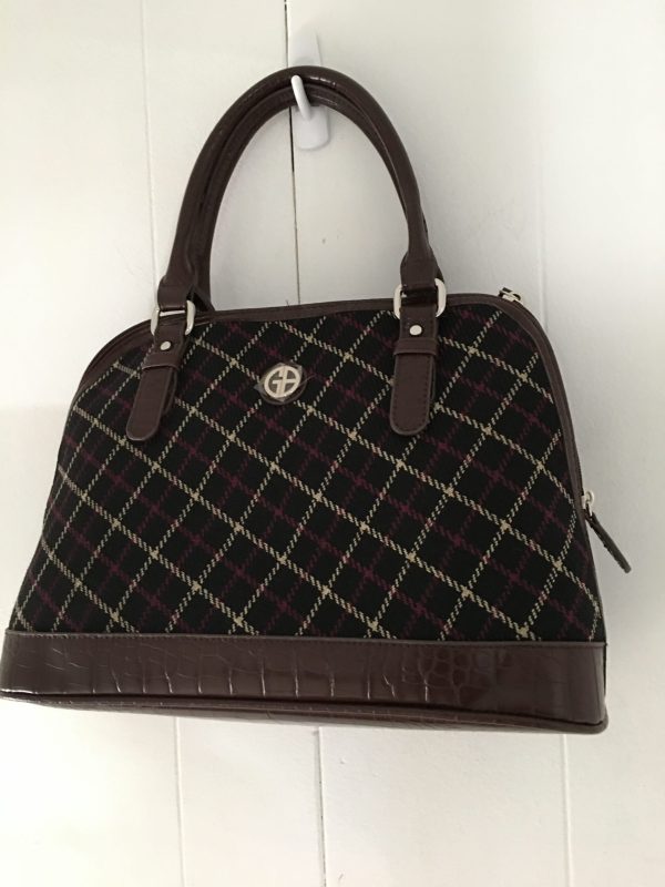 Giani Bernini Dome Satchel – Black Plaid