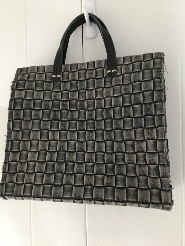 Clare V. Black Denim Basket Small Handbag - Image 2
