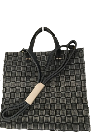 Clare V. Black Denim Basket Handbag
