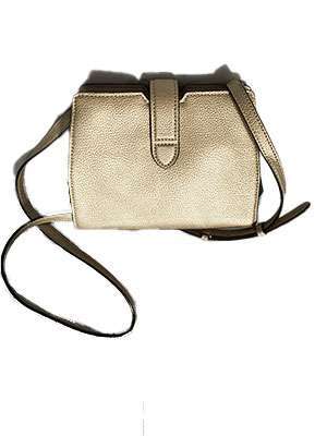 Lauren Ralph Lauren Pebble Leather City Crossbody – Gold