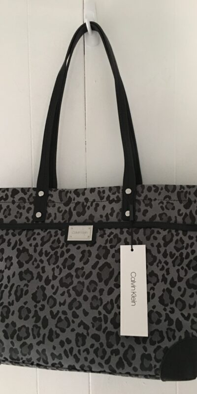 Calvin Klein Teodora Leopard Tote – Grey/Silver