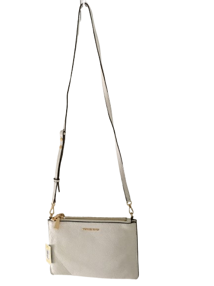 Michael Michael Kors Pebble Leather Double Pouch Crossbody – Optic White/Gold - Image 2