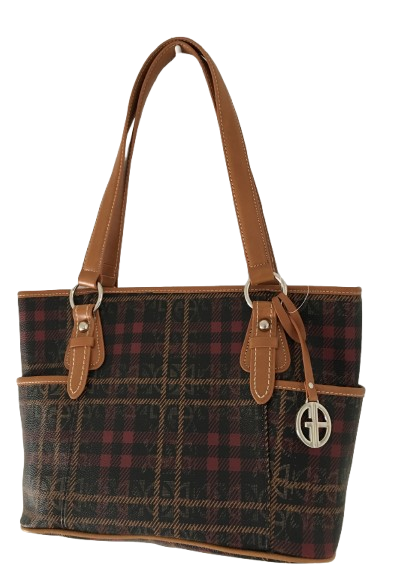 Giani Bernini Plaid Block Signature Tote