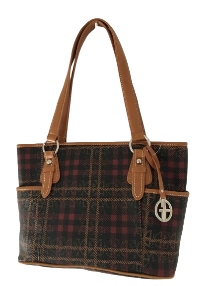 Giani Bernini Plaid Block Signature Tote