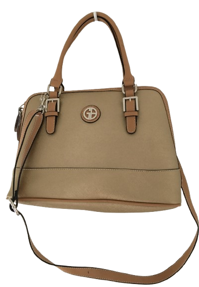 Giani Bernini Saffiano Dome Faux Leather Satchel – Champagne