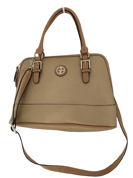Giani Bernini Saffiano Dome Faux Leather Satchel – Champagne