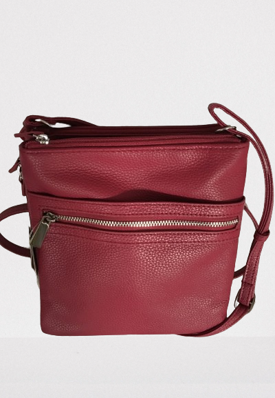 Giani Bernini Triple-Zip Pebble Leather Dasher Crossbody