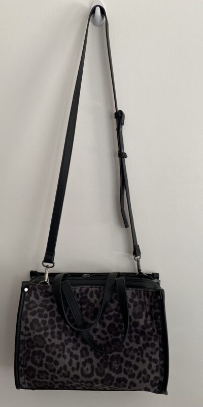 Inc International Concepts Remmey Satchel Leopard Print Crossbody – Black/Gray