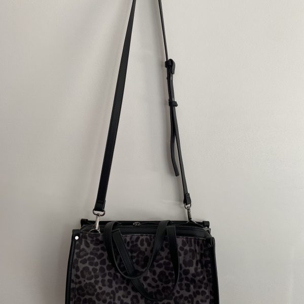 Inc International Concepts Remmey Satchel Leopard Print Crossbody – Black/Gray