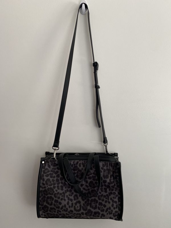 Inc International Concepts Remmey Satchel Leopard Print Crossbody – Black/Gray