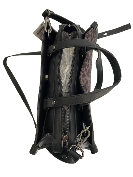 Inc International Concepts Remmey Satchel Leopard Print Crossbody – Black/Gray - Image 3