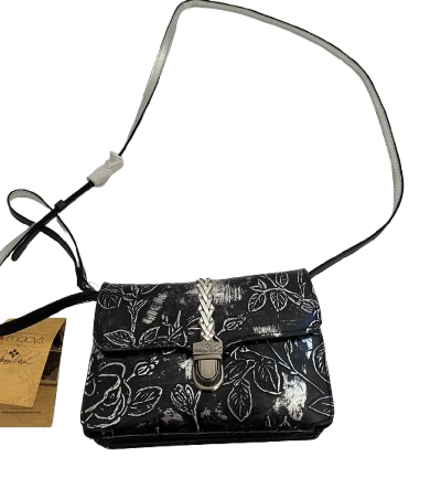 Patricia Nash Leather Crossbody Small Bag – Black/Silver
