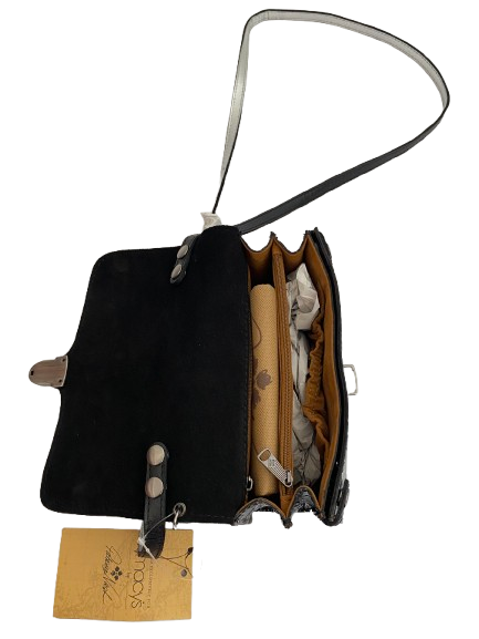 Patricia Nash Leather Crossbody Small Bag – Black/Silver - Image 3