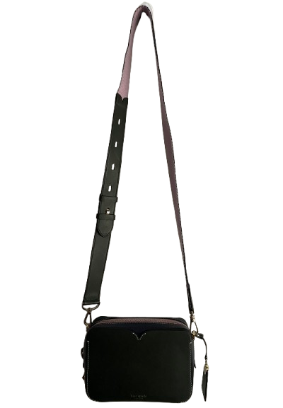 Kate Spade New York Handcrafted Crossbody Soft Leather Bag – Black, Pink