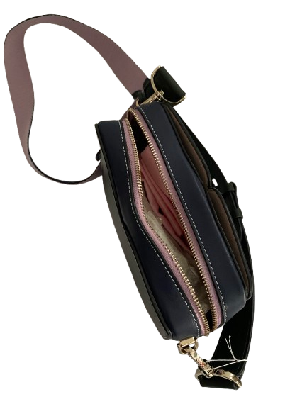 Kate Spade New York Handcrafted Crossbody Soft Leather Bag – Black, Pink - Image 3