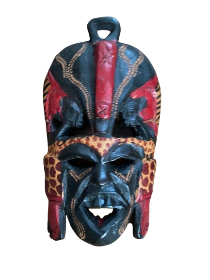 Kenya Maasai Tribal Hand-Carved Decorative Mask – 8-9-inch