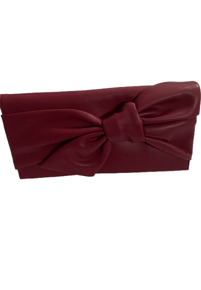 INC Women’s Bow Chain Strap Clutch Purse – Berry